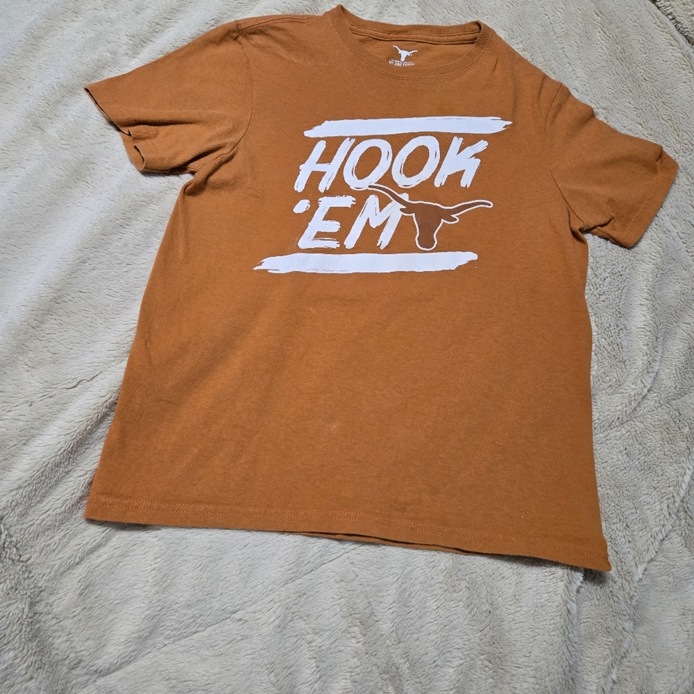 University of Texas Longhorn Hook Em kids tShirt, UT bevo logo, Youth Size L